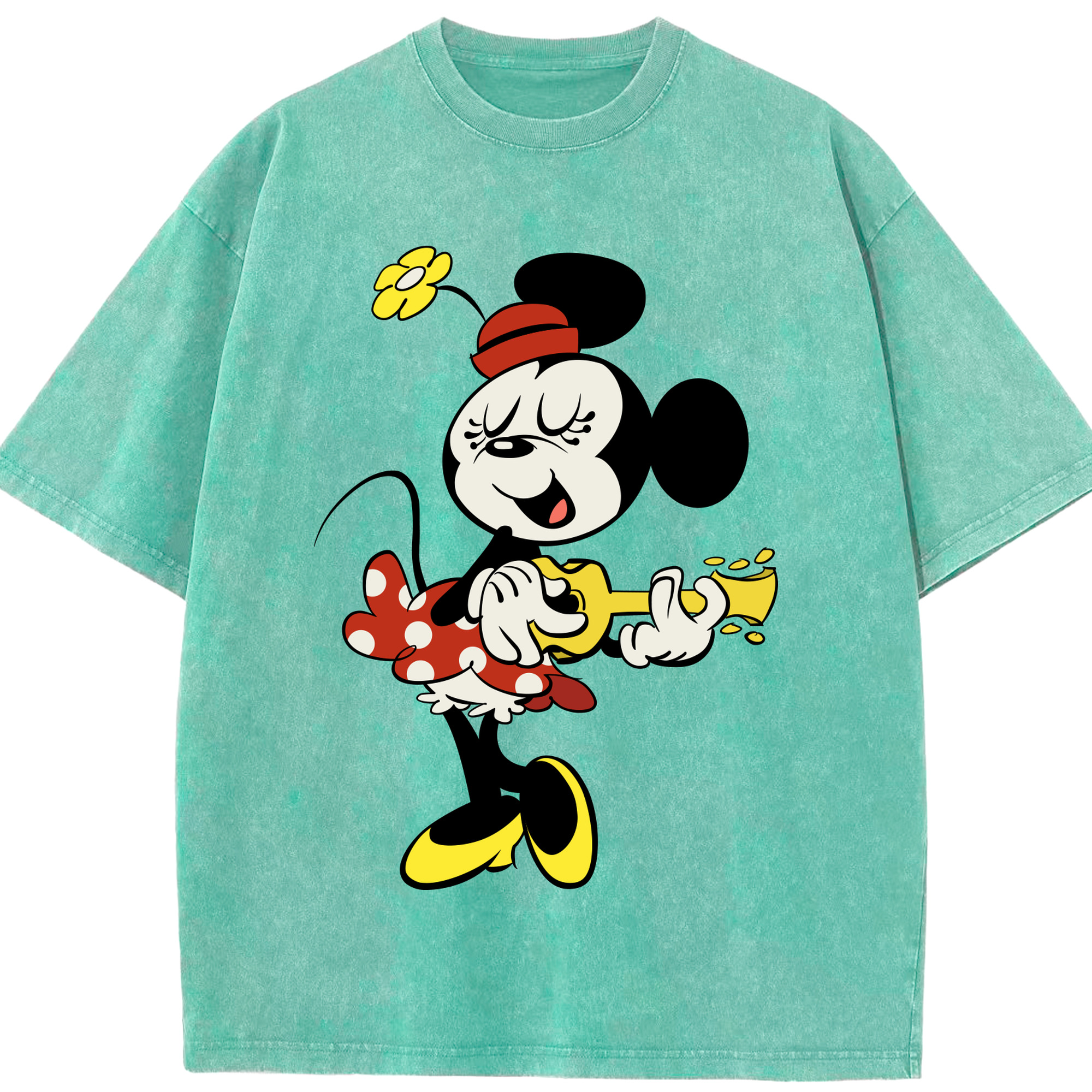 （画像用） ミッキーマウス Mickey Mouse 綿100% ヴィンテージ風 半袖Tシャツ（フロントプリント）